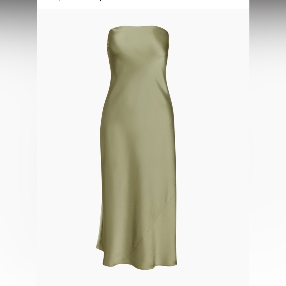 Wilfred Charmaine Satin Green Dress Aritizia